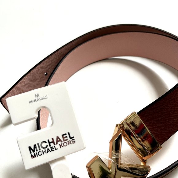 NWT Original MICHAEL KORS Signature Reversible Belt Logo Buckle Brown main image 6